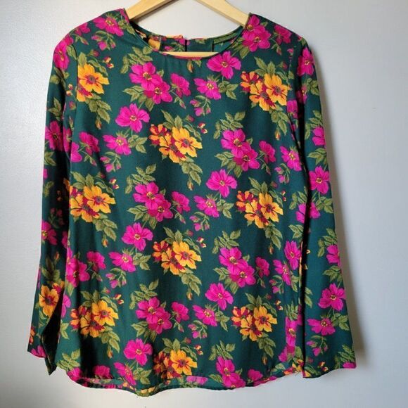 EUC VINTAGE LAURISSA FLORAL LONGSLEEVES TOP SIZE SMALL - Picture 1 of 14